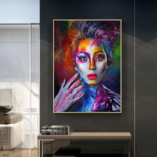 Watercolored Women Abstract Graffiti Oil Painting on Canvas Poster And Print Wall Art Picture For Living Room Home Decor Cuadros
