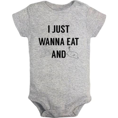 I Just Wanna Eat Pizza & Sleeping Coffee Till Cocktails Newborn Baby Girl Boys Clothes Short Sleeve Romper Outfits 100% Cotton