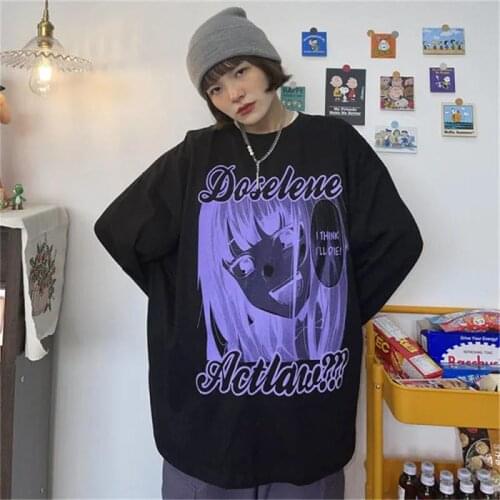 Japan Fashion Anime Long Sleeve Tops Kawaii Clothes for Teens Girl Sweatshirt 2021 New Harajuku Streetwear Plus Size Pullovers