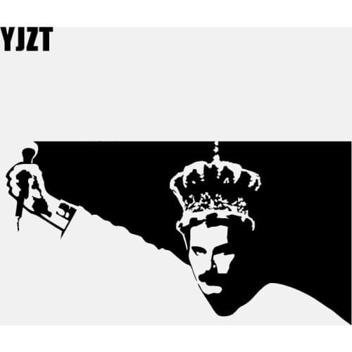 YJZT 16CM*8.5CM Car Sticker Decor Vinyl Decals Freddie Mercury Rock Queen Black/Silver C3-0568