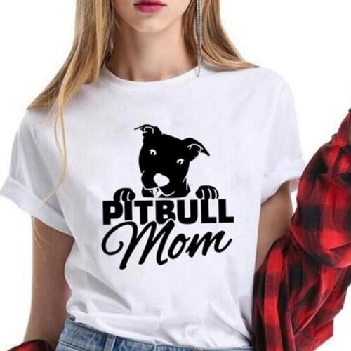 Pitbull Mom Girls Tshirt Love Dogs Girl T-shirt Summer Fashion Ladies Tee Shirts Short Sleeves Letters Print Tops Drop Shipping