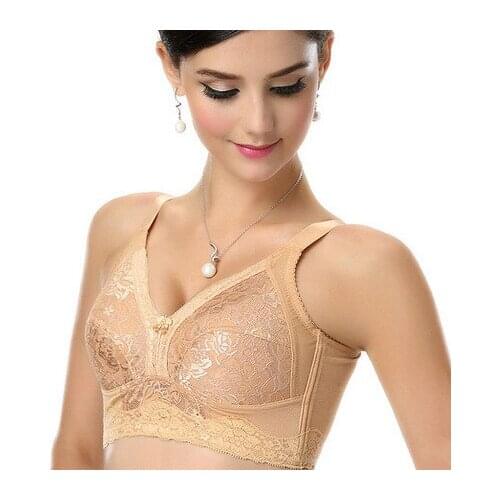 Sexy Lady Big Size 3/4 Cup Lace Push Up Bra Women Black Bralette Deep V Bra Underwear Large Cup t shirt bra Big Breast sexy bra