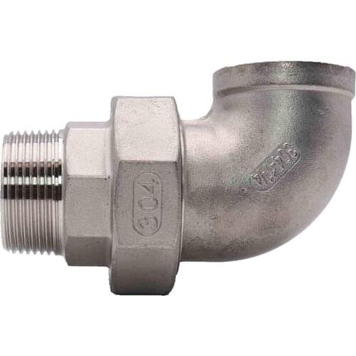 1/4" 3/8" 1/2" 3/4" 1" 2" BSP Female To Male Elbow 304 Stainless Steel Socket Union Pipe Fitting PTFE Seal 2 mpa