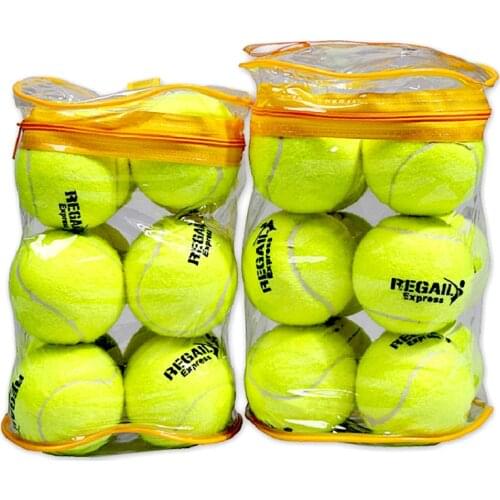 12pcs/Bag High Quality Elasticity Tennis Balls Green Training Tennis Balls Practice Ball Tennis Sport with free Bag