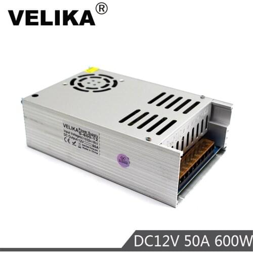 12V 50A 600w Power Supply Led Driver Transformer AC110V 220V to DC12V Power Adapter for Led strip lamp Light CCTV 3D Printer