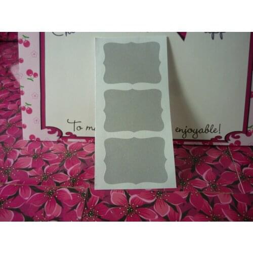4.6x3.5cm Light Grey Ornate Frame Stickers