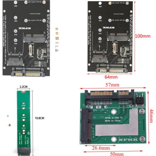 M.2 NGFF MSATA SSD To 2.5” SATA 3.0 Adapter 2 In 1 Converter Card For PC Laptop