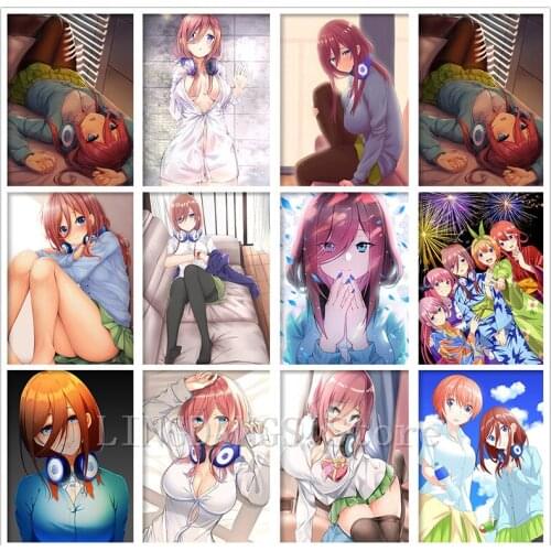 5D DIY Diamond Painting Anime Go-Toubun No Hanayome Nakano Miku Diamond Embroidery Mosaic Cartoon Cross Stitch Home Decor Gift