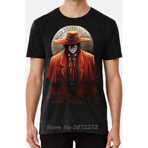 Alucard T shirt alucard hellsing red bat Tshirt Men Cotton Tees Tops Harajuku