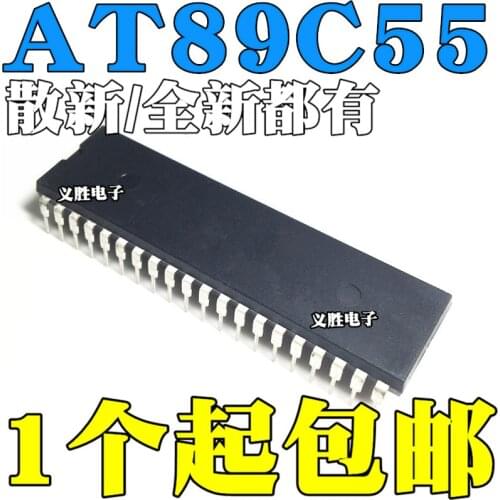 AT89C55 New and original AT89C55WD-24PU 24PI DIP40 Microcontroller chip MCU chip into IC, microcontroller chips