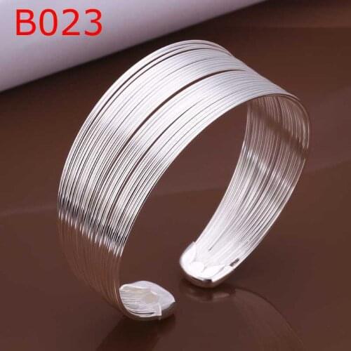 Fashion Silver plated Multi-line Bangle Bracelet for Women Jewelry Factory Price SMTB023