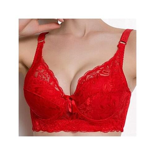 Transparent big size bra 34 36 38 40 42 44 46 B C D cup Brand sexy women how out lace intimates push up bra ladies lingerie C306