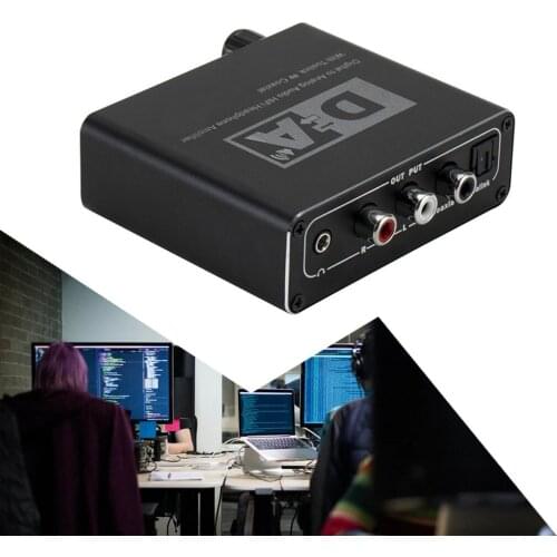 192kHz Digital Optical Coaxial Toslink To Analog Audio Converter RCA L/R 3.5mm Headphone With Adjustment