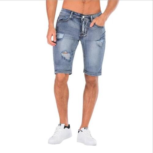 2021 Summer New Mens Stretch Short Masculino Jeans Fashion Casual Slim Fit Bermuda Homme Cotton Denim Shorts Male Brand Clothes