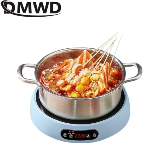 DMWD Mini Nonradiative Electric Cooker Hot Plates 220V For Food Boiling Stewing Frying Baking Hot Pot Tea Stove Cooktop 1300W