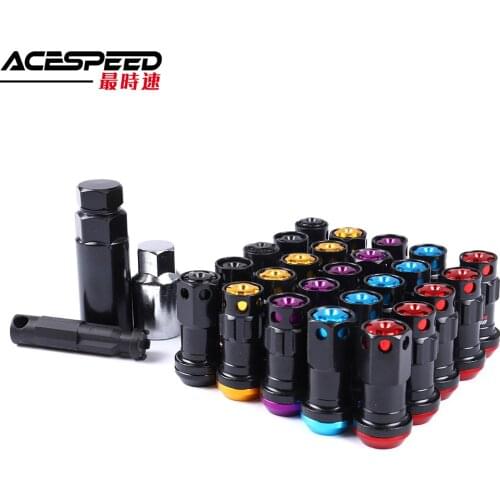 Racing Wheel Lug Nut 44mm Composite Lock Socket with Security Key M12xP1.5 M12xP1.25