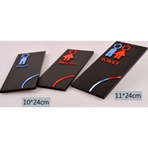 Door Sign Plate Indicator for Toilet Rest Room Washroom Quality Acrylic Creative Design Women Man 3D 10X24CM Customized