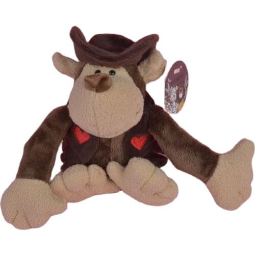 25cm Cowboy Monkey Stuffed Plush Toy Soft Doll Animals Girls Baby Kids Birthday Gift