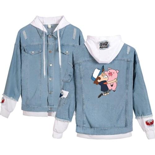 Weird town 2019 Spring Autumn Fashion Mens Denim Jackets Coats Men cotton Jacket harajuku Mens Jean Jacket Outwear Male Cowboy