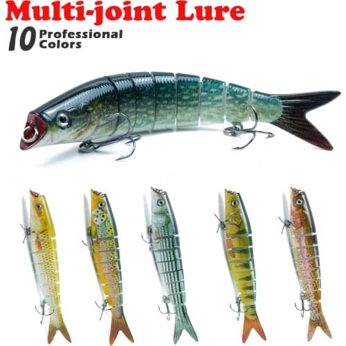 Hanlin Multiple Colour Trout Fishing Lure 140mm/22g 8 Segments Jointed Minnow Bait Fishing Tackle Lures Wobbler Swimbait Sinking