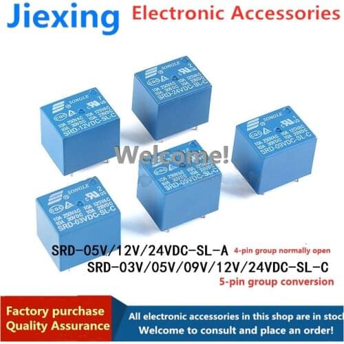 Songle Relay SRD-03V 05V 09V 12V 24VDC-SL-A -SL-C 4Pin 5pin 10A