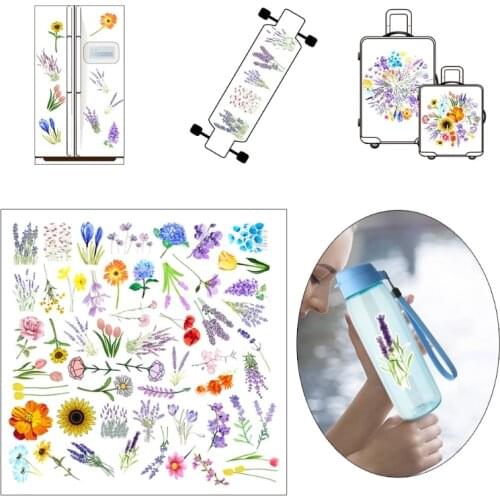 Resin Stickers Waterproof Sunflower Flowers Stickers Decals for Water Bottle Laptop Skateboard Computer Phone