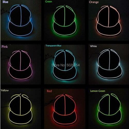 High-grad Hip Hop Solid Flashing Cap Fashion Light Up Caps Snapback Cotton Casual Street Summer Streetwear EL Wire Hats
