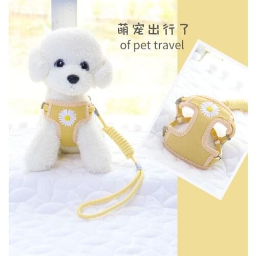 Cat Harness and Leash Set Embroidery Breathable Adjustable Snack Bag Pet Harness for Small Medium Dog Cats Vest Pet Supplies