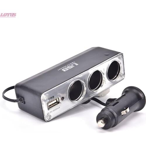 Multi Hembra Divisor De Encendedor De Cigarrillos De Coche USB Macho Cargador DC 12V/24V Con Puerto USB Universal Hotsale 1PC