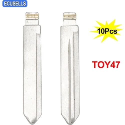 10Pcs/Lot Universal TOY47 New Replacement Remote Car Key Shell Case Blank Uncut Key Blade TOY 47 for Toyota Corolla