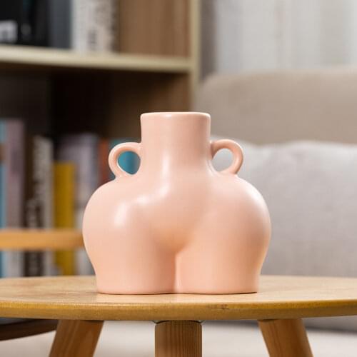 Abstract Human Body Vases Creative Ceramics Handmade Butt Vase Living Room Desktop Flower Arrangement Container Home Decoration