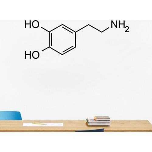 WJWY Dopamine Molecule Wall Sticker Chemical Equation Vinyl Wall Decal School Classroom Chemistry Lab Wall Art Murals Decoration