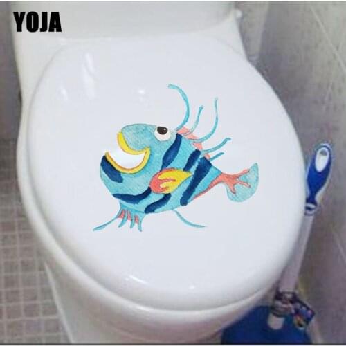 YOJA 21.4*23.7CM Marine Fish Wall Decal Living Room Home Decor Toilet Sticker T3-0968
