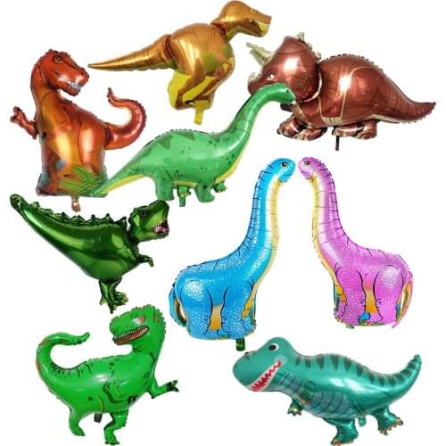 Green Dinosaur Standing Foil Balloons Kids Baby Shower Toy Dinosaur Party Supplies Birthday Decoration Ballons 4D Animal Globos