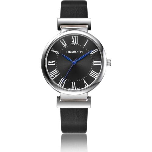 100pcs/lot RE034 original rebirth high quality leather watch wrap quartz roman style casual watch silver case wholesale watch