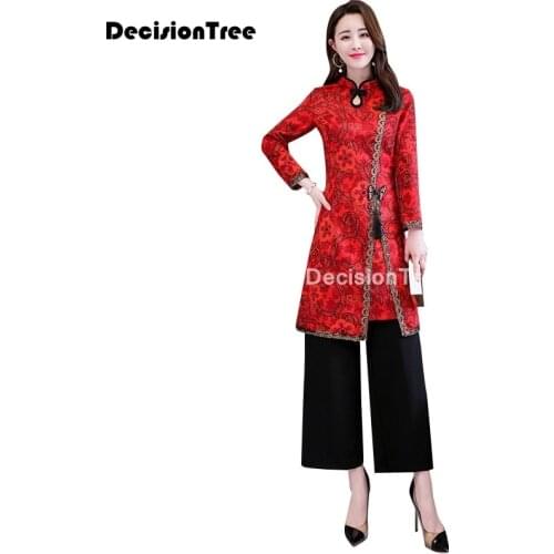 2021 ao dai vietnam improved cheongsam dress women traditional clothing floral ao dai asian dress+pants set aodai suit