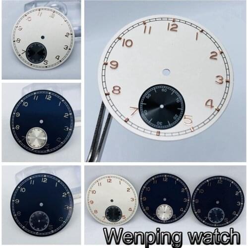 38.9mm high quality white/blue dial fit ETA 6498 Sea gull 3600 series movement