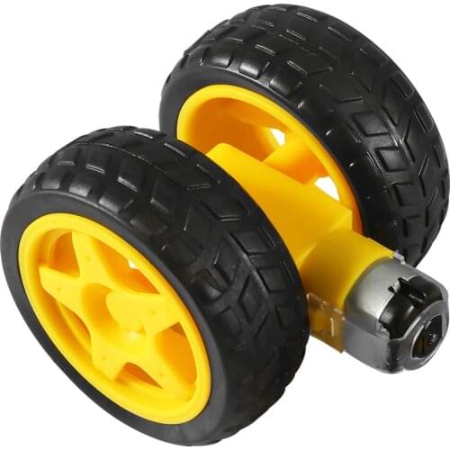 4pcs/lot 2pcs TT motor + 2pcs 65mm wheel DC3V-6V Motor 130 Gear motor with the wheel for Arduino Smart Car Robot TT Motor 3V-6V