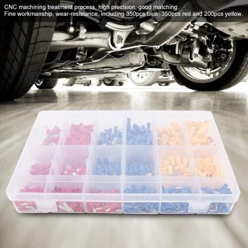 900pcs/Box Assorted Rubber Insulated Cold-Pressed Wire Terminal Connector CNC Machining Treatment Process