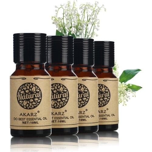 AKARZ Famous brand Tea Tree Rose Vanilla Verbena essential oil Pack For Aromatherapy, Massage,Spa, Bath 10ml*4