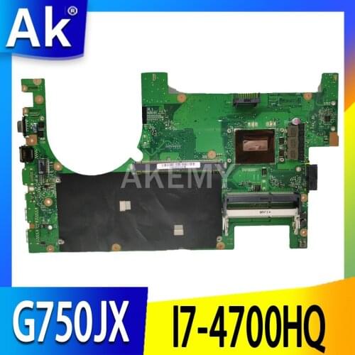 Akemy 90NB00N1-R00010 mainboard for ASUS ROG G750JX Laptop motherboard w/ I7-4710HQ I7-4700HQ 2D