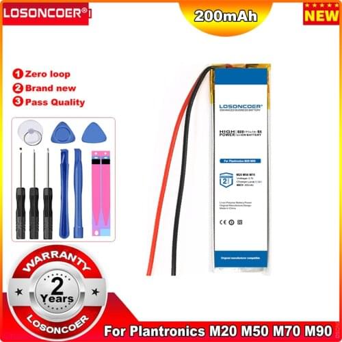 LOSONCOER LSSP371031AB 200mAh Battery For Plantronics M20 M50 M70 M90 E10 E80 For Explorer 80 500 Bluetooth Headset Battery