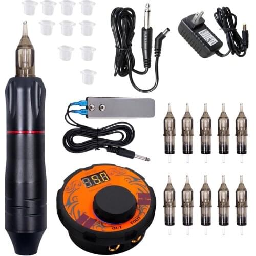 Tattoo Machine Rotary Pen Tattoo Kit LCD Power Pedal Permanent Makeup Machine Permanent Makeup Machine for Tattoo Microblading