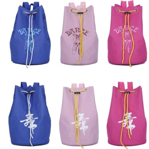 Blue/Pink/Rose Child Dance Bag Kids Latin Dance Backpack Canvas Drawstring Ballet Dance Bag For Girls Ballerina Bag Ballet Bags