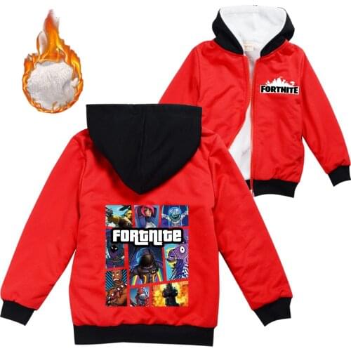 Hot Game Fortnite Children Thin Coat Autumn Winter Kid Zipper Cardigan Hoodie Sweatshirts Cartoon Coats Jacket for Birthday Gift