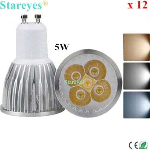 12 Pcs Dimmable 5W GU10 E14 MR16 E27 B22 GU5.3 LED Spotlight lamp Downlight bulb LED lamp LED Light droplight Lighting