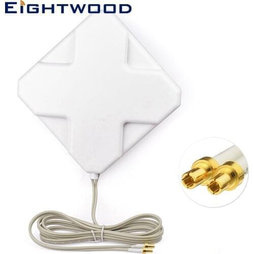 Eightwood High Gain 4G LTE 35dBi Panel MIMO Dual TS9 Male Antenna Aerial for Verizon Jetpack AirCard 8800L 7730L AC791L 6620L