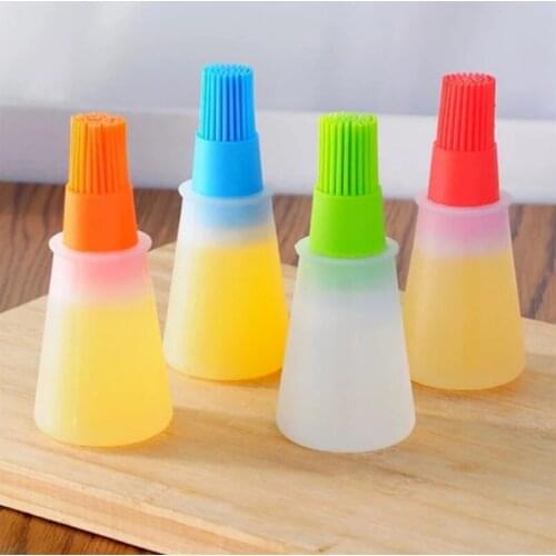Baking Oil Brush Silicone Oil Bottle with Cap Oil Brushes Liquid Oil Pastry Kitchen Baking BBQ Tool Kitchen Cooking Accessory 1P