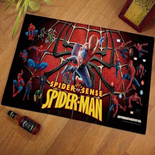 Marvel Spider-Man Cartoon 3D Pattern Carpet Home Bathroom Doormat Anime Rug Anti-slip Kitchen Mat Indoor Living Decorations