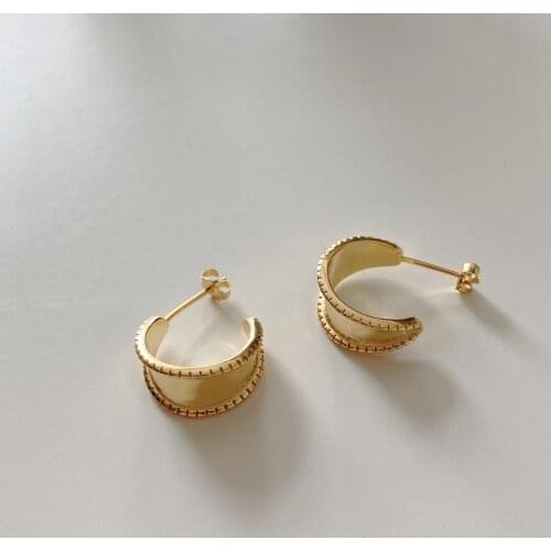 Fashion Gold Color Korean Style Simple Earrings For Women Wedding Jewerly Bridal Engagement Earrings Female Gifts